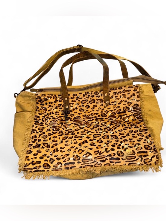 Myra Bag Handbags - Myra Bag Leopard Print Tote in tan